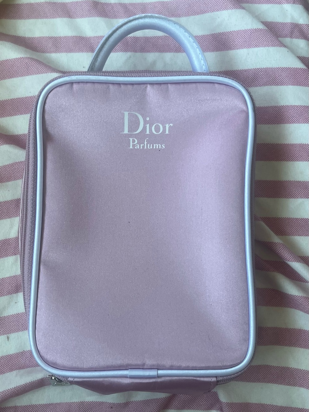 Dior Parfums Light Pink Satin Travel Pouch